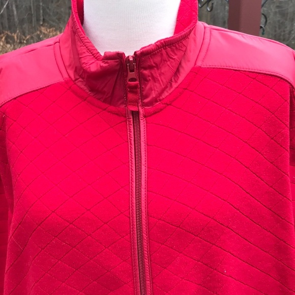 Talbots 2X red zippered fleece jacket . - Picture 2 of 8